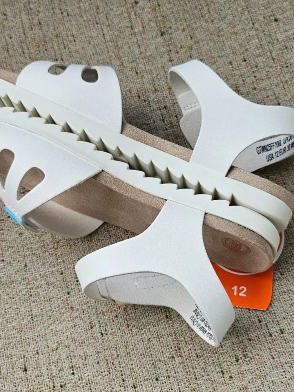 Wonder nation Kid Girl Sandal White Faux Vegan Leather Shoe Size 12USA 30EU NWT